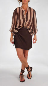 Camicia organza riga larga H.