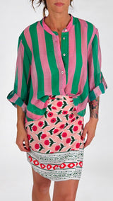 Camicia organza riga larga H.