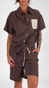 Camicia cupro tasca uncinetto H.