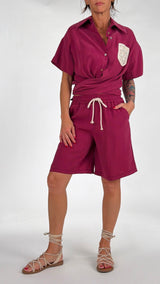 Camicia cupro tasca uncinetto H.