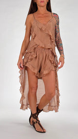 Top organza rouches coda H.