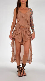 Top organza rouches coda H.