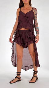 Top organza rouches coda H.