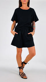 Short lino fiammato elastico H.