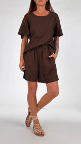 Short lino fiammato elastico H.