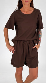 T-shirt lino fiammato manica calla H.