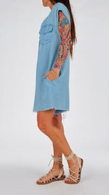 Tutina chambray sfrangiata T.