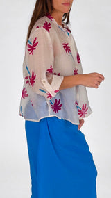 Camicia organza palme H.