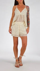 Completo georgette ricami argento K.