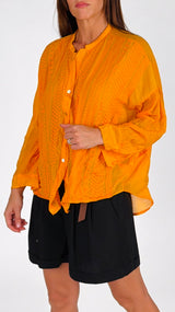 Camicia mussola ricamo spighe T.