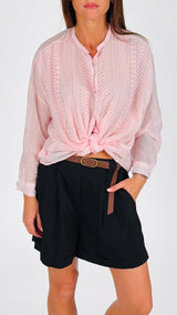 Camicia mussola ricamo spighe T.