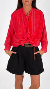 Camicia mussola ricamo spighe T.