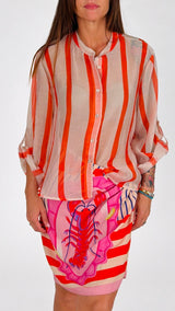 Camicia organza riga color sfalsata H.