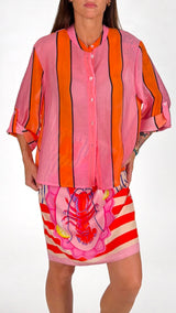 Camicia organza riga color sfalsata H.