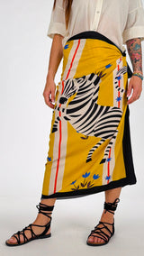 Gonna pareo zebra e fiori H.