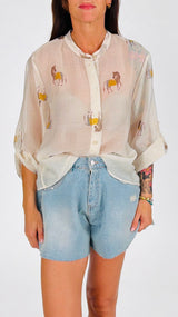 Camicia organza animals H.