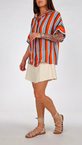 Camicia garza righe H.