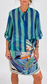 Camicia organza riga larga H.