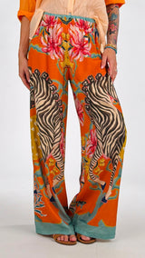 Pantalone palazzo zebra e farfalle H.