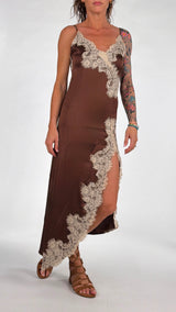 Abito sottoveste spacco pizzo