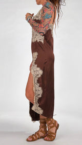 Abito sottoveste spacco pizzo