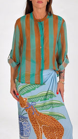 Camicia organza riga larga H.