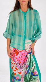 Camicia organza riga larga H.