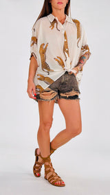 Camicia mussola leopardo Vic.