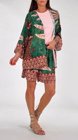 Kimono fantasia foglie H.