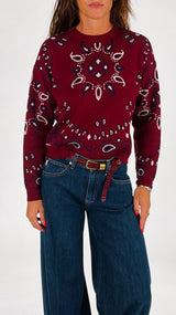 Pull jacquard disegno cachemire T.