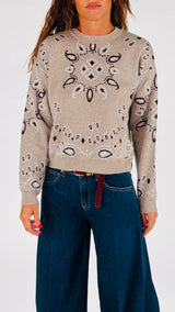 Pull jacquard disegno cachemire T.