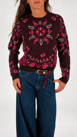 Pull jacquard disegno cachemire T.