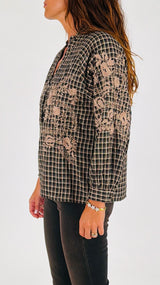 Camicia check ricami Vic.