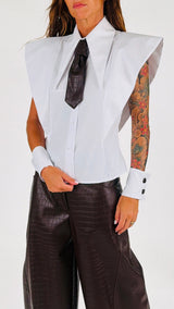 Camicia popeline cravatta cocco H.