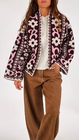 Caban jacquard fiori T.