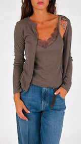 Cardigan costina+canotta