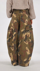 Pantalone cargo camu T.