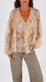 Camicia pizzo rouches Kiki