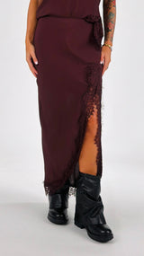 Gonna crêpe spacco pizzo T.