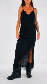 Gonna crêpe spacco pizzo T.