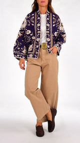 Caban jacquard fiori araldici T.