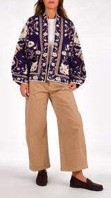 Caban jacquard fiori araldici T.