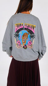 Felpa wild spirit tigre fiori Vic.