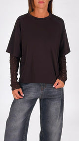 T-shirt manica pizzo H.