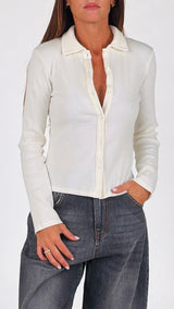 Maglia costina bottoncini Vic.