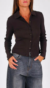 Maglia costina bottoncini Vic.