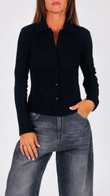 Maglia costina bottoncini Vic.