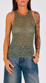 Canotta americana macramè H.