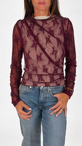 Maglia doppia tulle ricamo H.