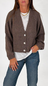 Cardigan bottone perla H.